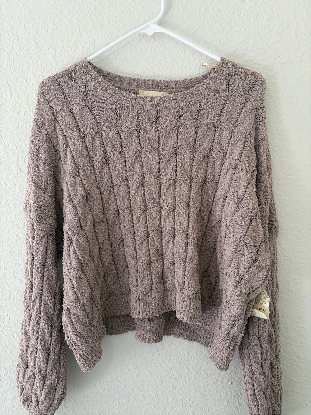 Altar'd State Mauve-Taupe Scoop Sweater NWT